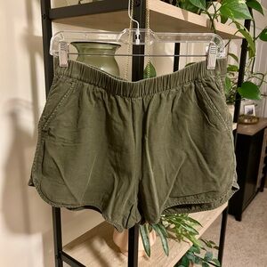 Madewell Olive Green Women's Pull-On Shorts, Size Medium